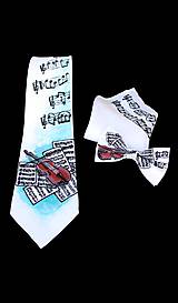 Pánske doplnky - Ručne maľovaná hodvábna kravata - Husle - Violine - 8453697_
