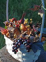 Dekorácie - Jesenná dekorácia, jesenný aranžmán, jesenný košík - 8454981_