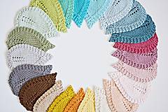 Úžitkový textil - Pletené podložky lístky - tyrkysové (Svetlotyrkysová) - 8457020_