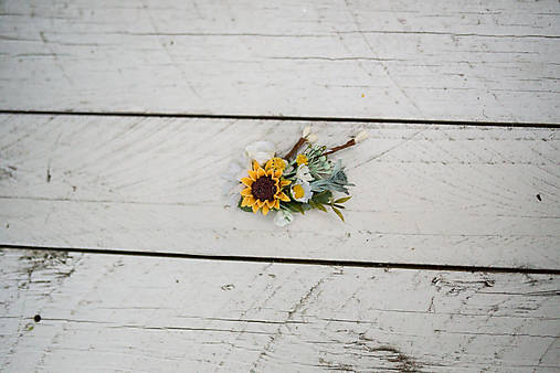 Kvetinová mini sponka "lány žltých slnečníc"
