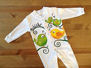 Detské oblečenie - Vtáčikové pyžamko s menom (Chlapčenské) - 8457137_
