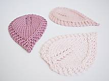 Úžitkový textil - Pletené podložky lístky - ružové - 8459509_