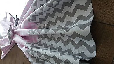 Úžitkový textil - Závesy šedoružový cik cak - 8462734_