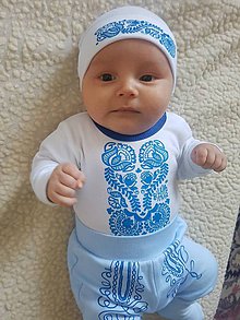 Detské oblečenie - Novorodenecký balíček s ľudovým motívom "Beliže mi, beli"  - 8463930_