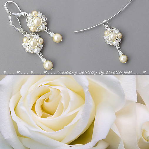 Náhrdelníky - Náhrdelník CREAM WEDDING - 8461155_