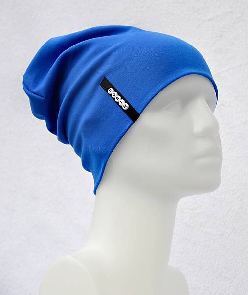 Detské čiapky - Čiapka Elastic modrá/Paríž s menom - 8461789_