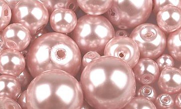Korálky - Voskované perličky 50 g (svetlučko  ružové) - 8463545_