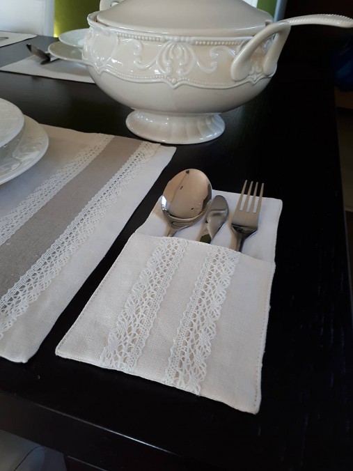 Úžitkový textil - Puzdro na príbor Vanilla Dream Ivoire - 8463283_