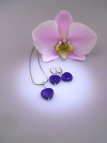 Sady šperkov - lapis lazuli náušnice prívesok v striebre Ag925/1000 - 8466070_