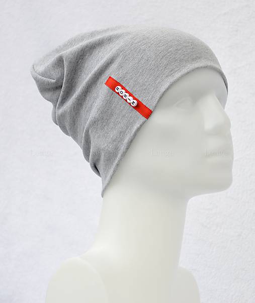 Čiapky, čelenky, klobúky - Čiapka Elastic sivá svetlá s menom - 8469729_