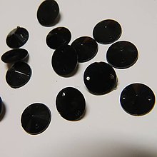 Iný materiál - Našívacie kamienky kruhové čierne 11mm - 8470565_