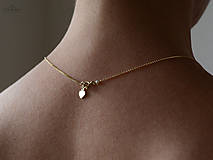Náhrdelníky - 585/1000 zlatý náhrdelník s prírodnou perlou - 8475346_