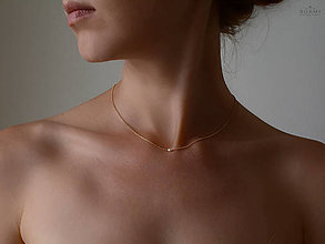 Náhrdelníky - 585/1000 zlatý náhrdelník s prírodnou perlou - 8475345_