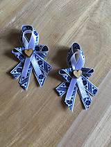 Svadobné pierka - folklórne pierka bielo-modré pre rodičov, svedkov - 8477573_