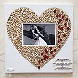 Darčeky pre svadobčanov - Srdiečkové srdce s fotkou + kartička s červenými srdiečkami na výročie - 8486471_