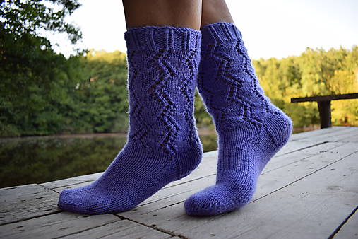  - fialové ponožky s dierkovaným vzorom (v.38-39) - 8487068_