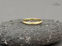 Prstene - 585/1000 zlatý zásnubný prsteň s diamantom - 8488370_