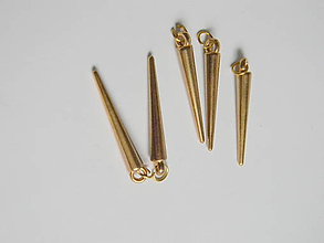 Korálky - akrylové hroty s krúžkami 33mm zlatá - 8490092_