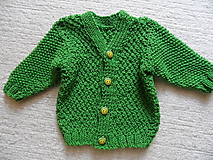 Detské oblečenie - svetríček trávičkovej farby - 8488494_