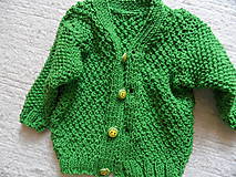 Detské oblečenie - svetríček trávičkovej farby - 8488506_
