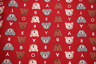 Textil - Medvídci na červené - 8487891_