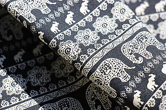 Textil - Sloni na černé - 8487895_