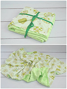 Úžitkový textil - Minky deka v zelenom - 8492628_