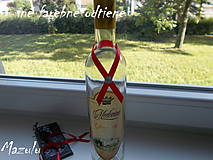 Svadobné pierka - stužky na svadobné fľaše - 8496337_