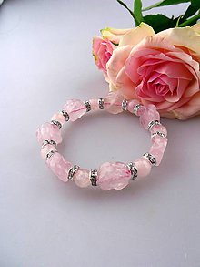 Náramky - Romantika - náramok ruženín ružičkový - 8497229_