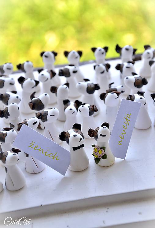 Darčeky pre svadobčanov - Jack Russel Teriér tricolor - darčeky pre svadobčanov, menovky - 8500400_