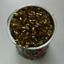 Korálky - Rokajl sekaný 2mm s prieťahom (dymový žltý) - 8501429_
