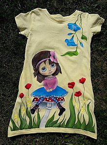 Detské oblečenie - ručne maľované šaty - 8500126_