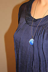 Náhrdelníky - Urán - modrofialový náhrdelník malý - 8507433_