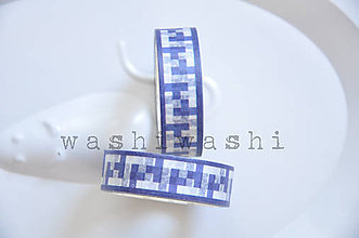 Papier - washi paska modry tetris - 8512003_