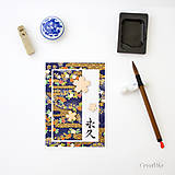  - Eikyuu - Navždy pohľadnica s japonským tradičným washi papierom a kaligrafiou - 8509639_