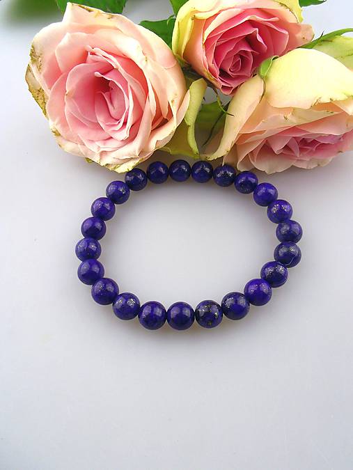 Náramky - lapis lazuli náramok, korálky 8mm - 8511887_