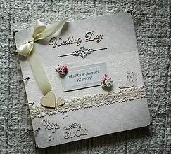 Papiernictvo - Maxi romantický champagne svadobný album (luxusný svadobný fotoalbum) - 8517169_