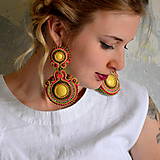 Náušnice - Rose Petal and Cardamon Kulfi - sutaškové náušnice - 8517129_