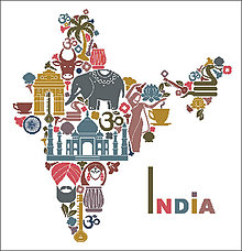 Návody a literatúra - M120 Mapa Indie - predloha na vyšívanie - 8514573_