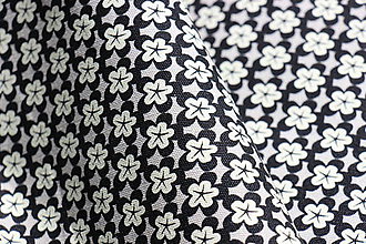 Textil - Malé černé květy - 8517181_
