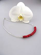 Náhrdelníky - koral červený náhrdelník, zapínanie striebro Ag925/1000 - 8525537_