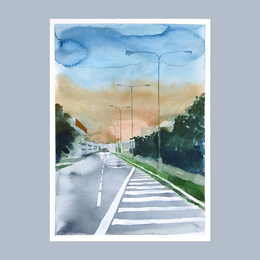 Obrazy - Před bouří - originál, akvarel a kvaš - 8527573_