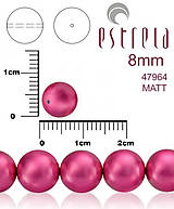 Korálky - Voskované perly zn.Estrela (47964 - matná purpurová) 8mm, bal.15ks - 8531876_