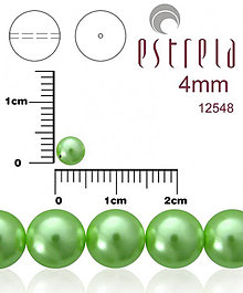 Korálky - Voskované perly zn.Estrela (12548 - zelená) 4mm, bal.31ks - 8532092_