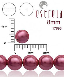 Korálky - Voskované perly zn.Estrela (17896 - metalická staroružová) 8mm, bal.15ks - 8532746_