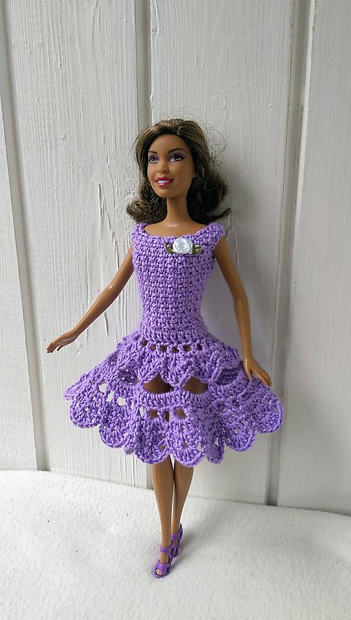  - Háčkované fialové šaty 2 pre Barbie - 8534330_