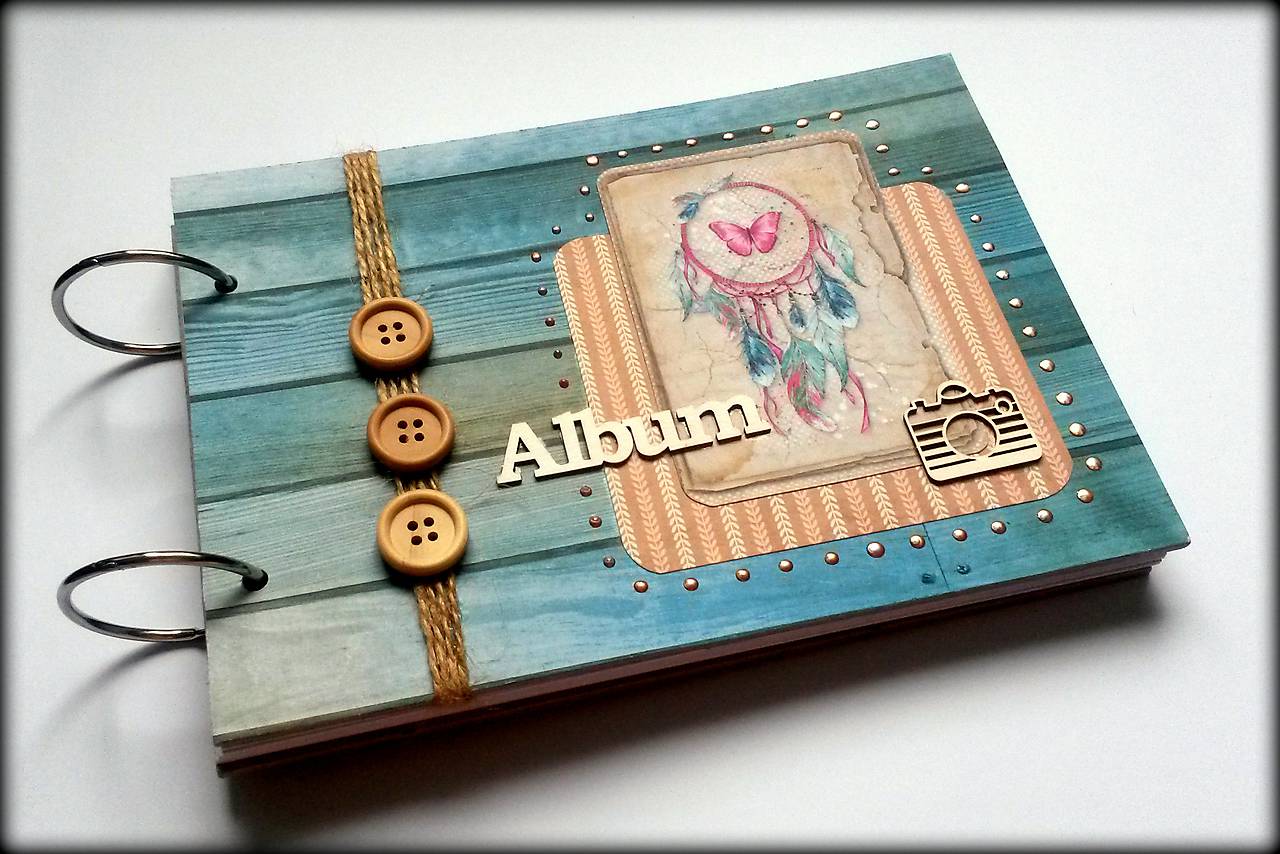 Vintage bohemian scrapbook album A5 / Tenebra SAShE.sk