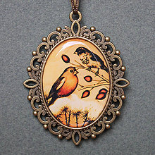 Náhrdelníky - Veľký náhrdelník - Vtáčiky - originálny motív - 8540330_