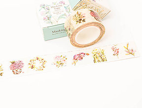 Papier - WASHI / papierová páska na tvorenie " floristic" - 8541144_