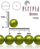 Korálky - Voskované perly zn.Estrela (17855 - metalická zelená) 8mm, bal.15ks - 8542488_